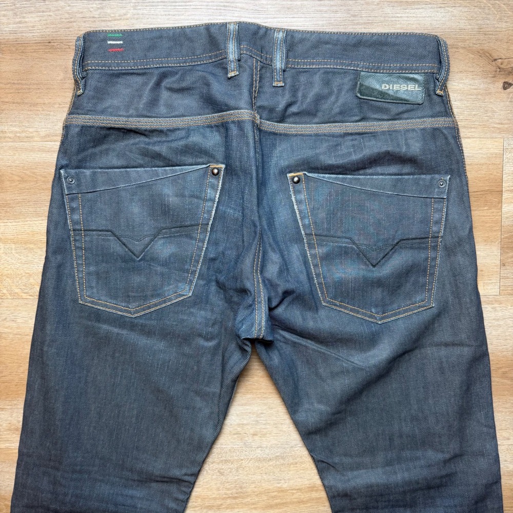 Diesel Krooley Jeans Mens 30x30 Dark Indigo Slim Carrot Fit Made in Italy 0088Z - Picture 4 of 14